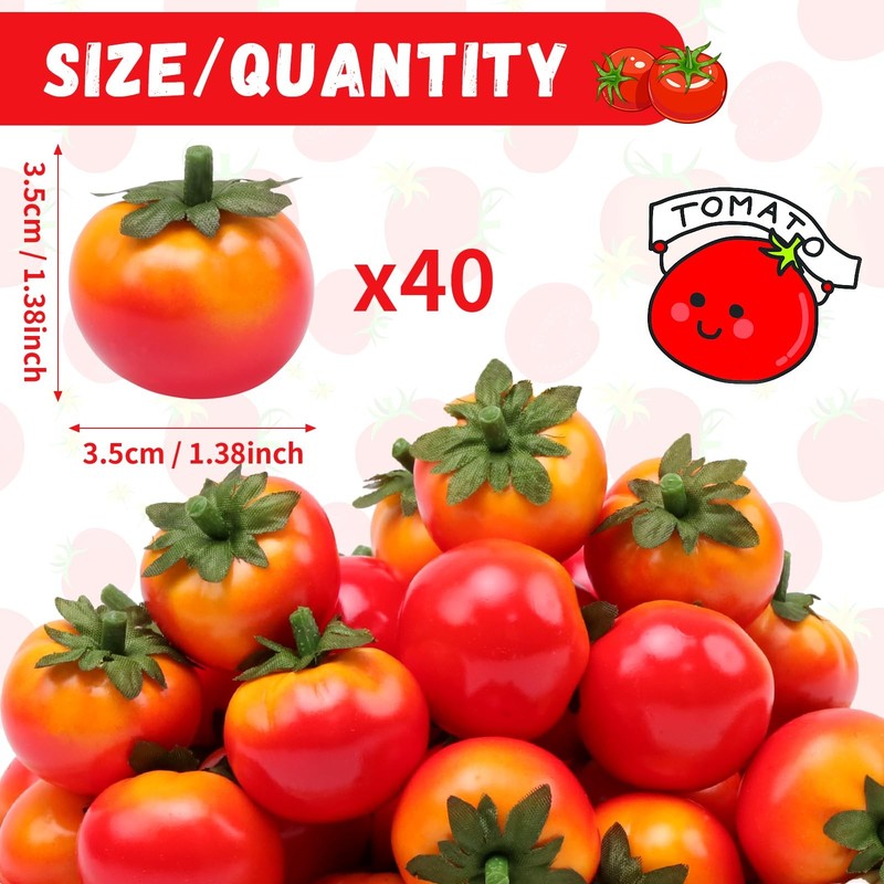 Gresorth 40pcs Mini Artificial Tomato Decoration Fake Fruit Home Party Christmas gallery