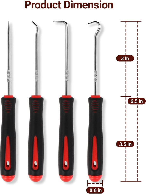 4-Piece Hook and Pick Set, Precision Automotive Pick Tool & O Ring Pick Set gallery