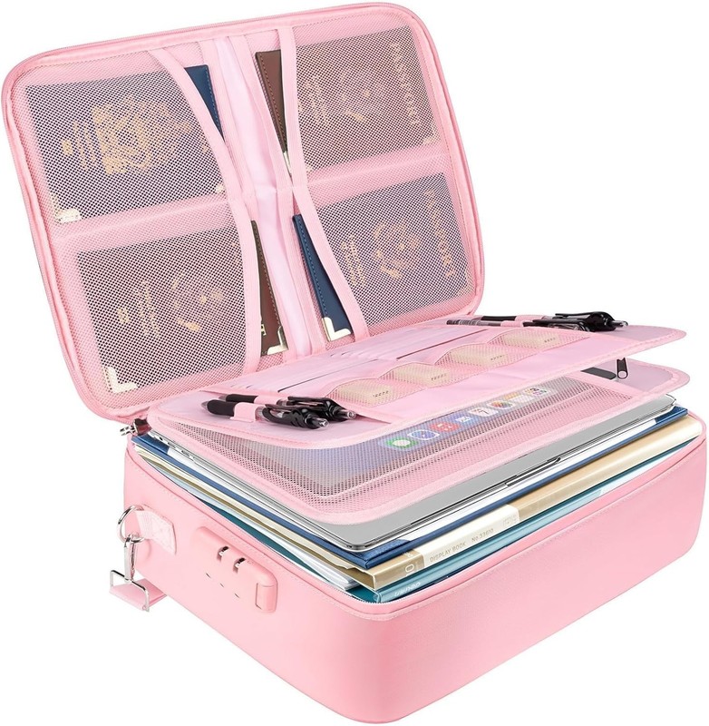 Fireproof Document Box with Lock, Portable Fireproof Document Bag Waterproof ... gallery