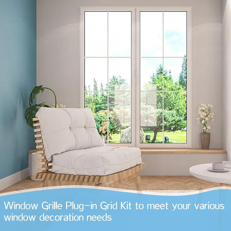 33 Ft Window Grille Inserts, Window Grid Kit, TPE Self-Adhesive Peel and Stick T gallery