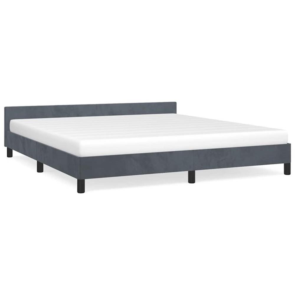 Bowery Hill Engineered Wood California King Bed Frame with Headboard - Dark Gray gallery