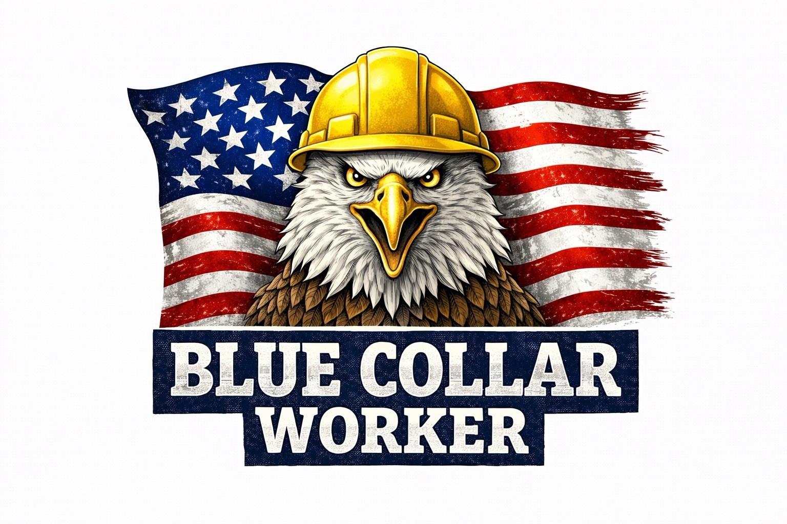 Blue Collar Worker Sticker Working Class Eagle Patriotic 3 Inch Hard Hat UV DTF gallery