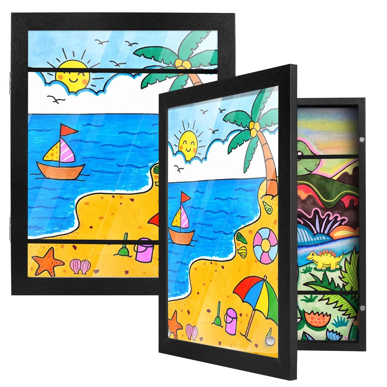 2 Packs Art Frame, 8.5x11 Front Opening Artwork Frames Changeable, Holds 100 ... gallery