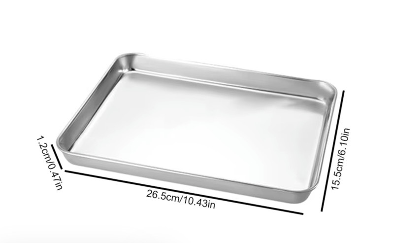 Stainless Steel Plate Rectangular Flat Bottom Tray Storage Trays Stainless Steel gallery