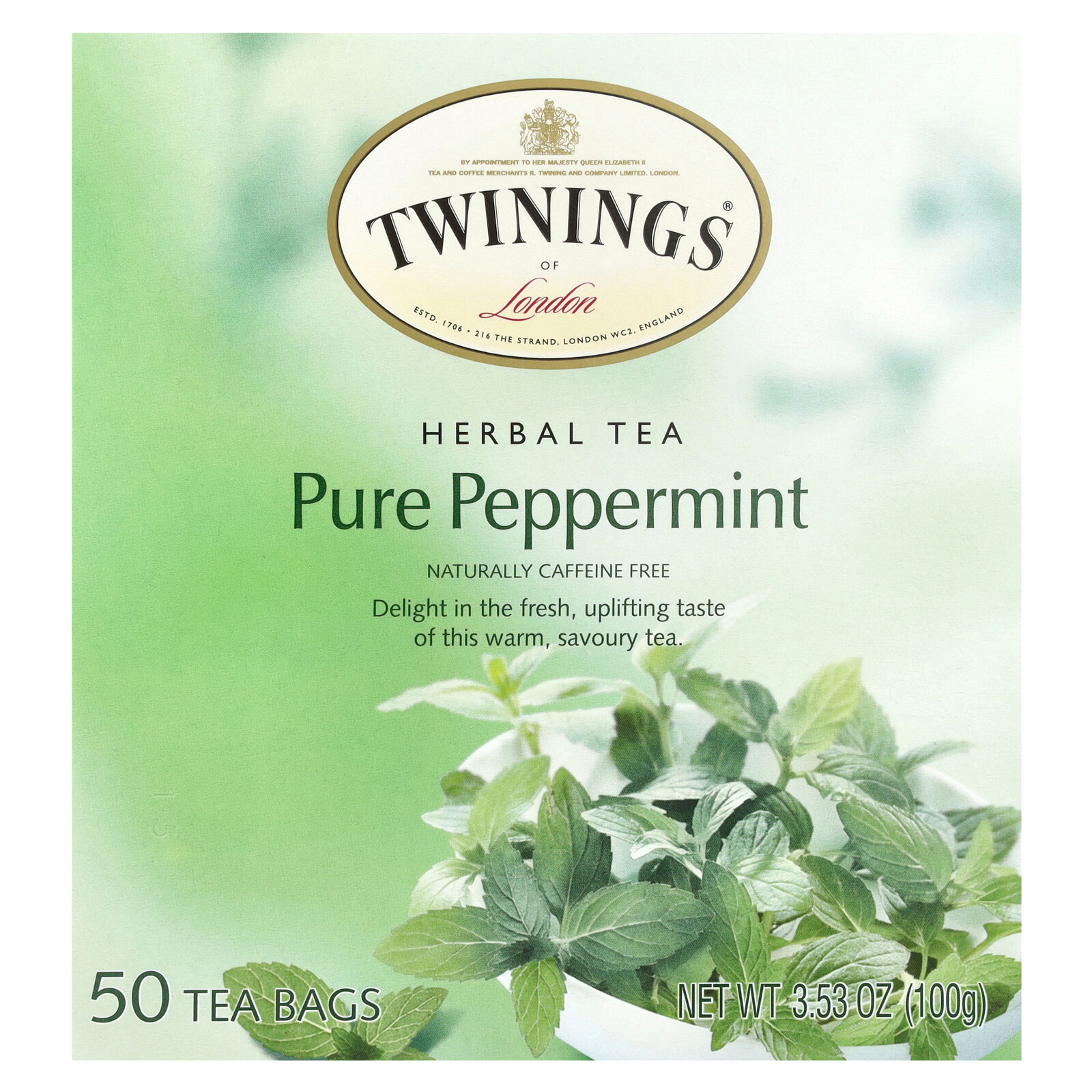 Herbal Tea, Pure Peppermint, Caffeine Free, 50 Tea Bags, 3.53 oz (100 g) gallery
