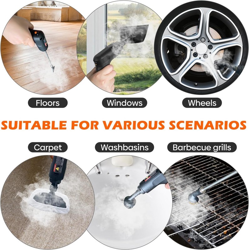 Remote Handle Control Steam Cleaner Handheld Pressurized Cleaning Machine 2500W gallery