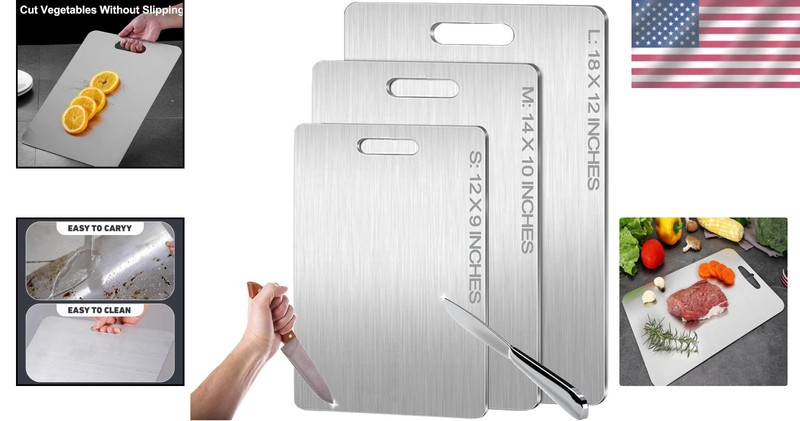 Durable Titanium Chopping Board - 12"L x 9"W, Double-Sided and Dishwasher Safe gallery