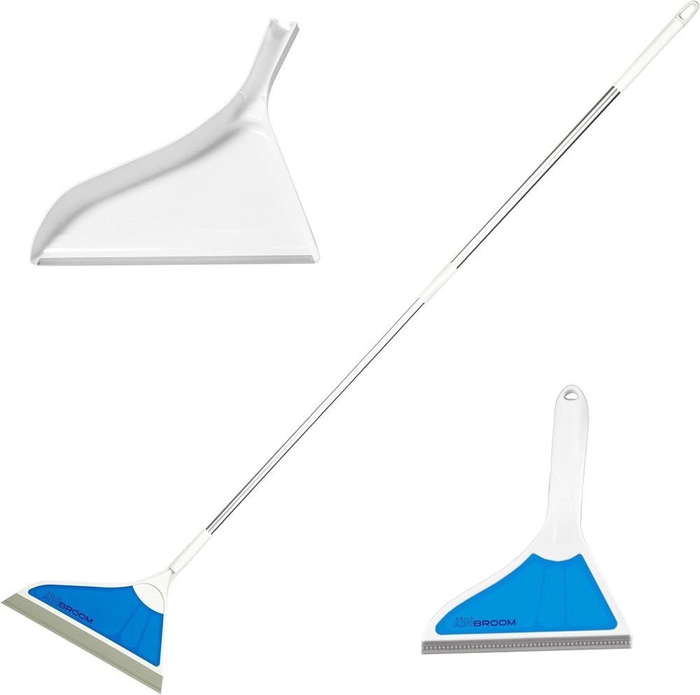 3 Piece Kit All Surface Sweeper and Squeegee for Wet and Dry Cleaning Dust