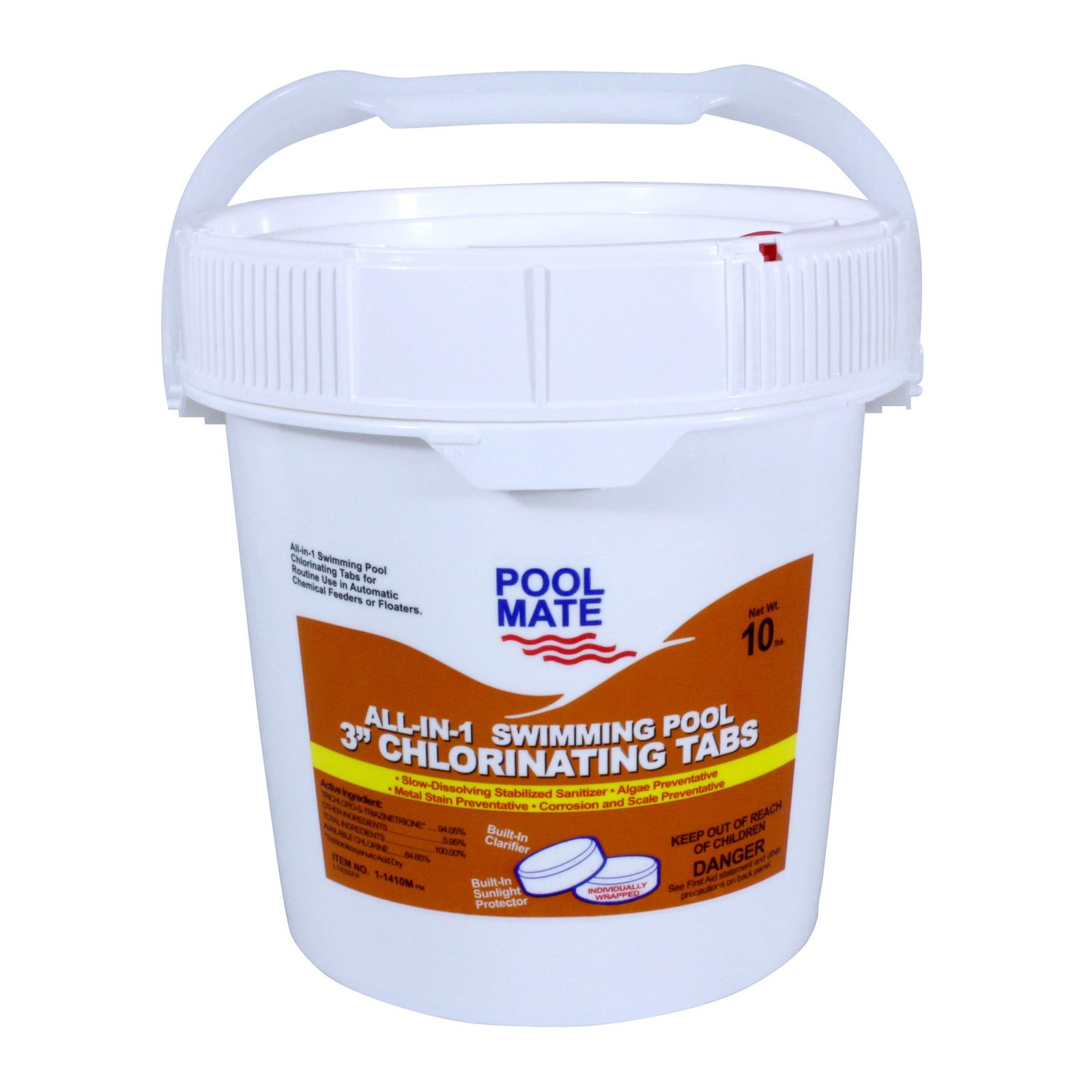 Pool Mate All-in-One 3" Chlorine Tabs Swimming Pool Sanitizing Chemical - 10 Lbs gallery