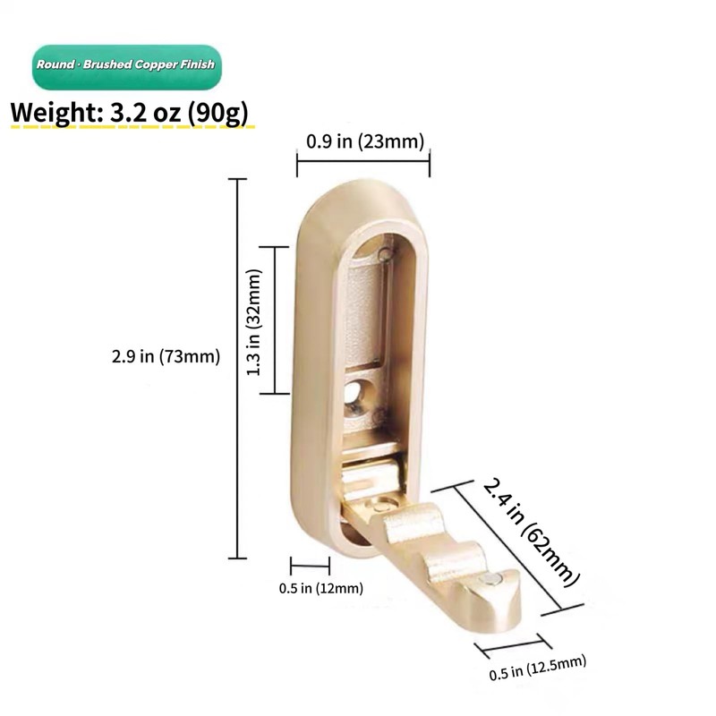 2 Pack Gold Folding Wall Hooks - Heavy Duty 40lbs Foldable Coat Hooks for Bat... gallery