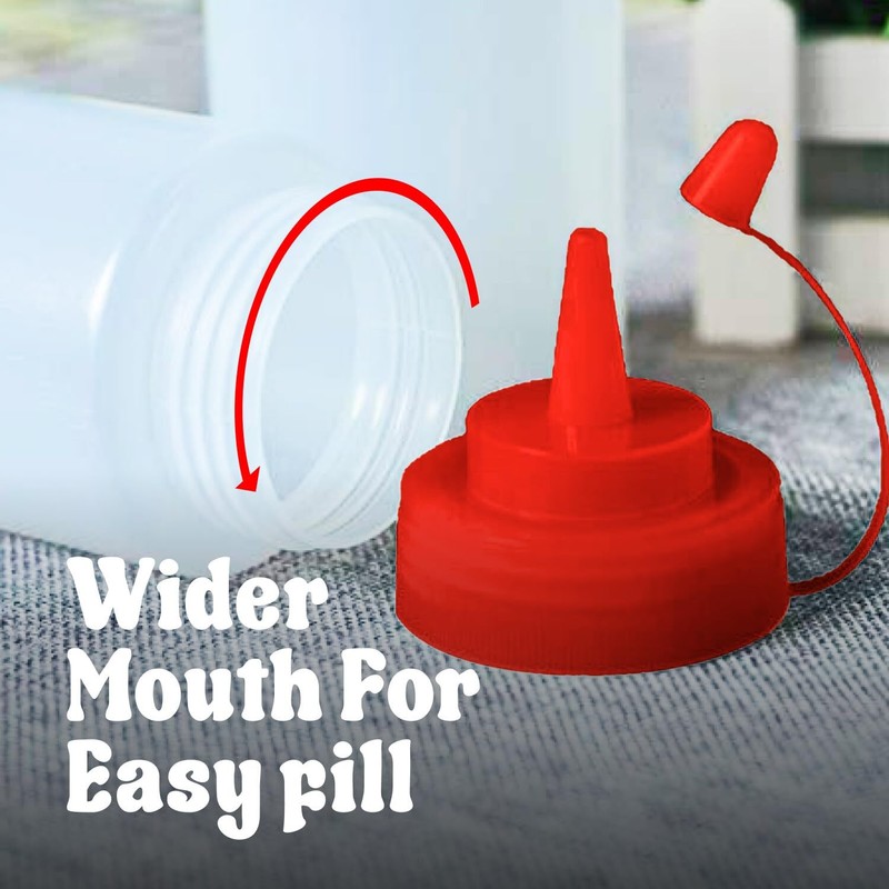 12 oz Condiment Squeeze Bottles for Sauces - Leak Proof Oil, Syrup, Dressing Squ gallery
