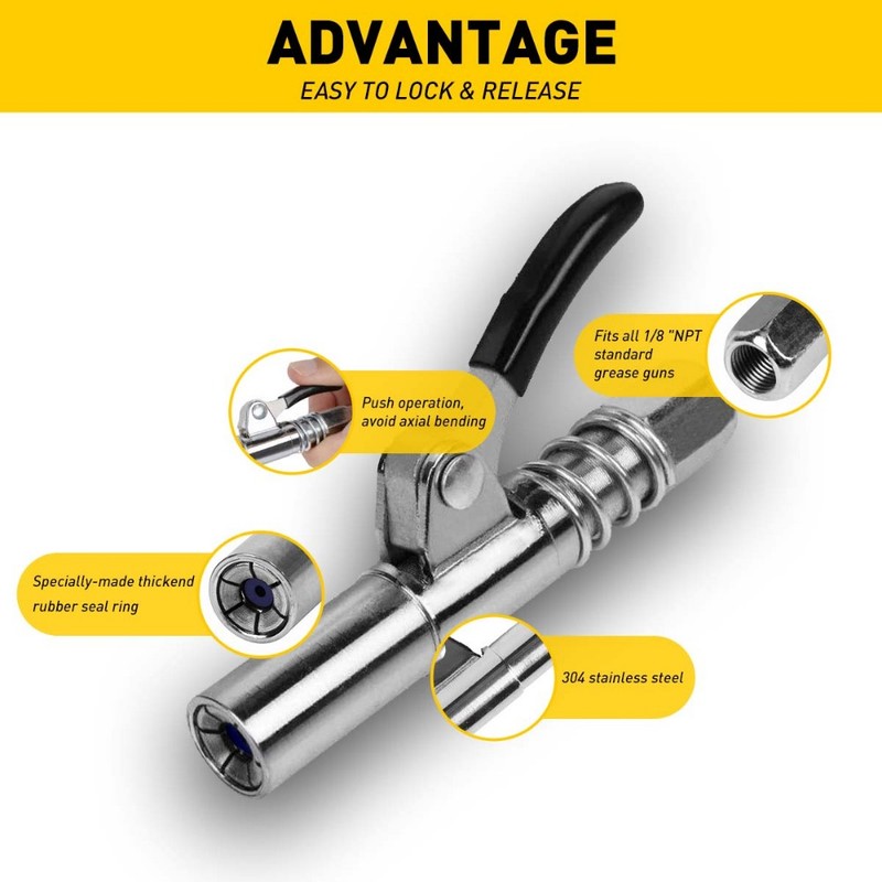 Grease Gun 2pack Coupler XL - Extra reach recessed grease fittings 10,000 PS gallery