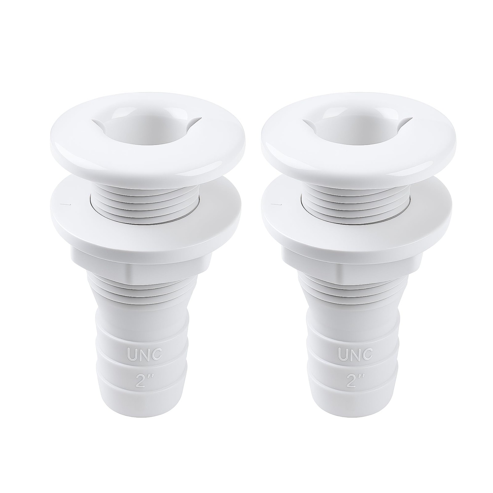 2” Thru Hull Fitting Marine Boat, Polypropylene, Plastic Drain Overflow Conne... gallery