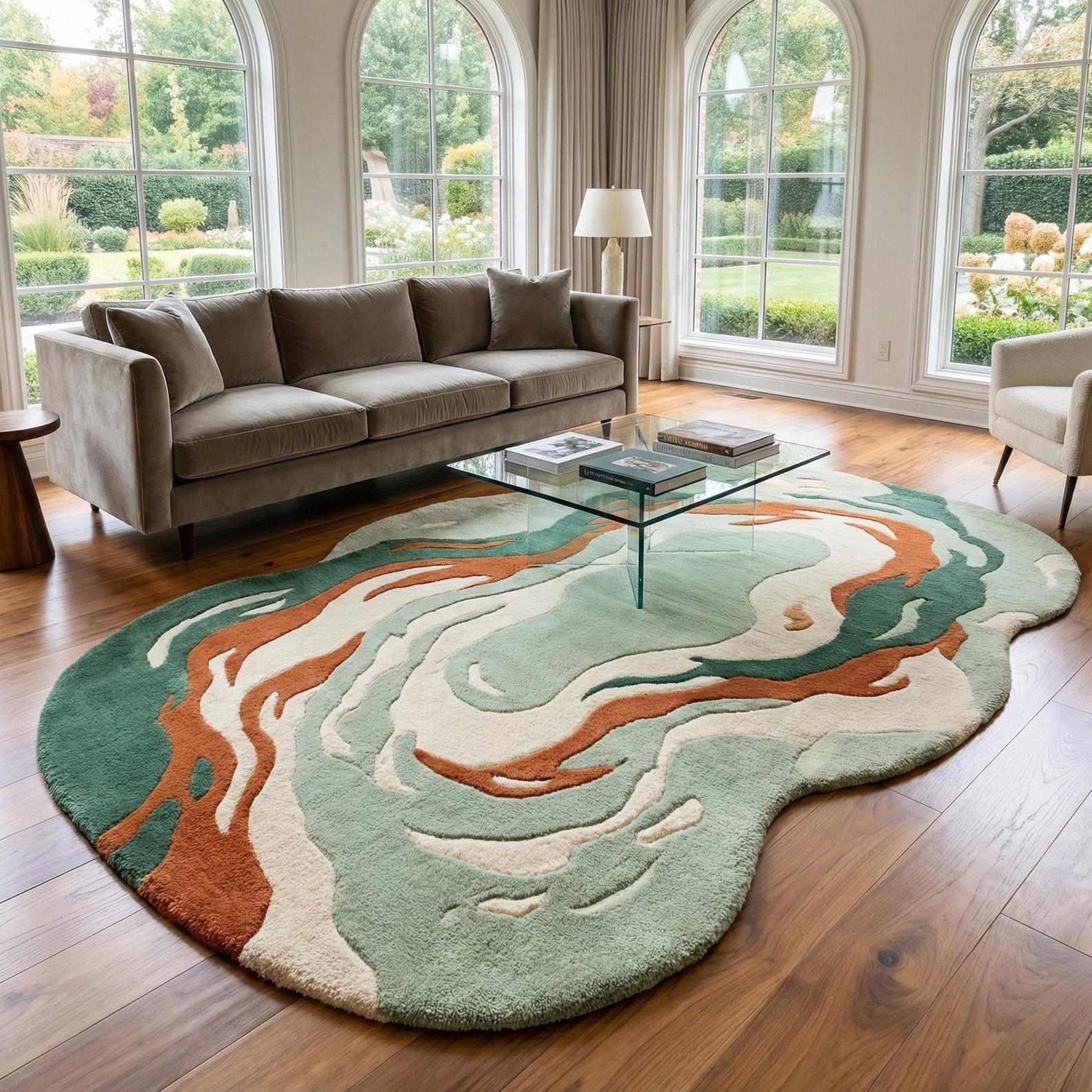 Handmade Rug | Irregular Rug | Wool Rugs | Living Room Rug | Tufted A293 gallery