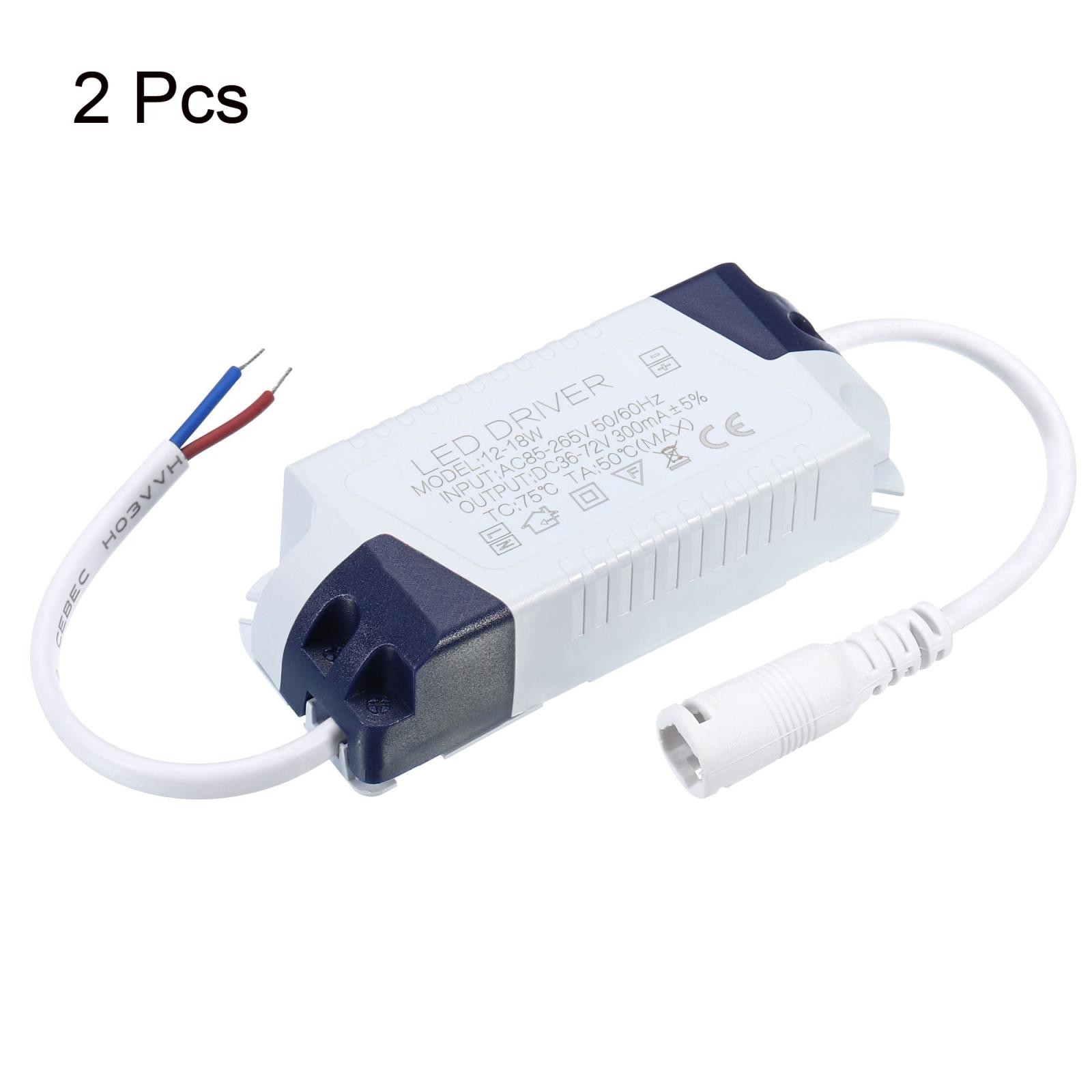 2Pcs 12-18W 300mA LED Driver AC 85-265V Output 36-72V DC Female Connectors gallery