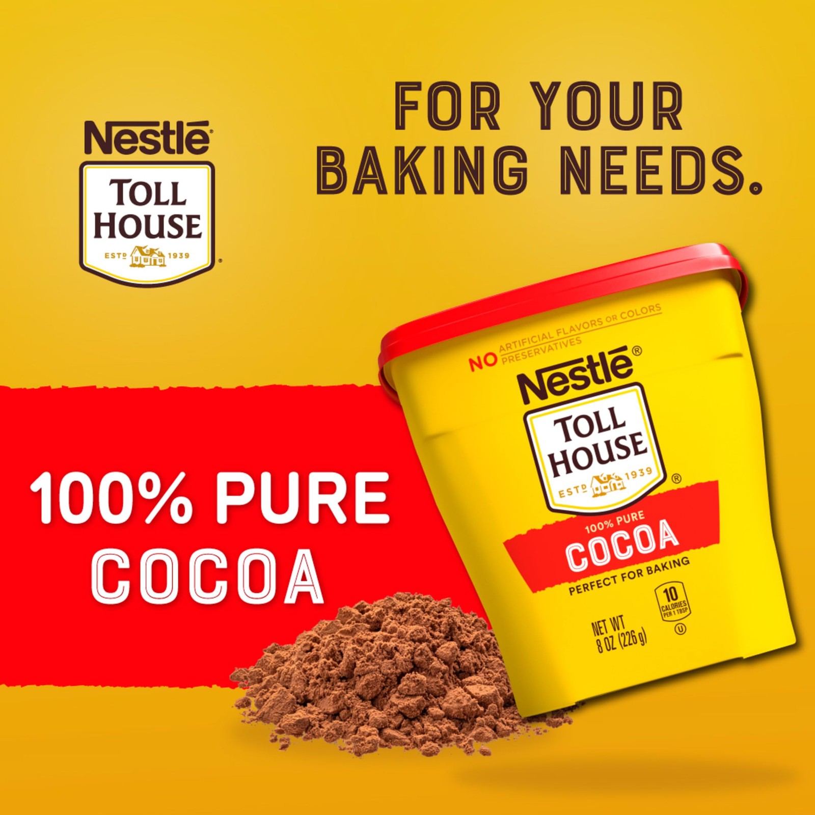 Nestle Toll House 100% Pure Cocoa Perfect for 8 Ounce (Pack of 1), Rich Brown gallery