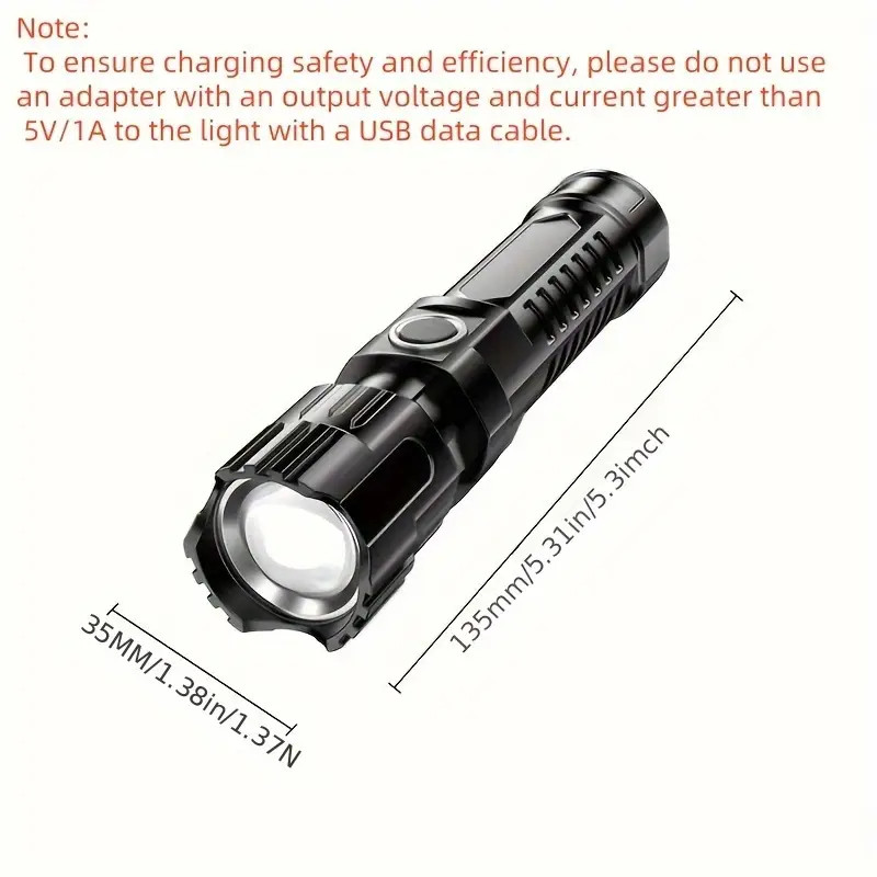 Mini Rechargeable LED Flashlight Tactical Police Super Bright Torch Zoomable US gallery