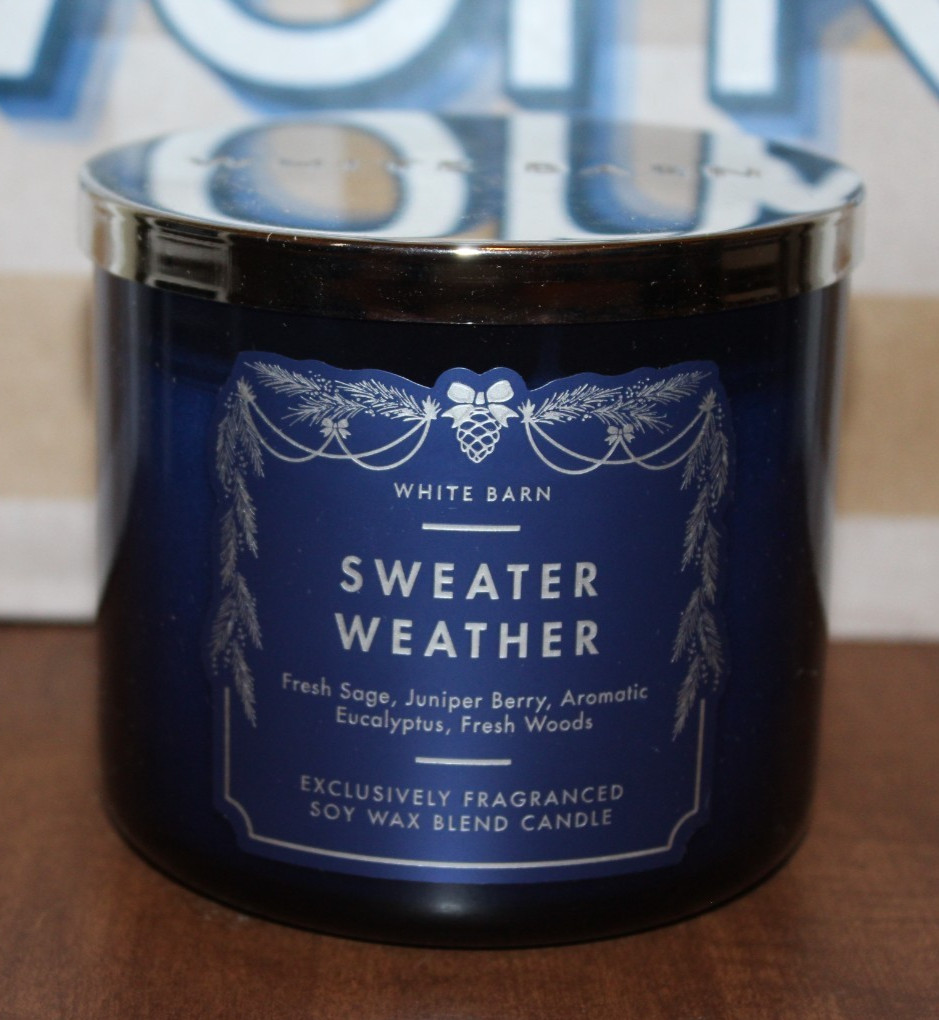 BATH & BODY WORKS 3 WICK 14.5 OZ SWEATER WEATHER New! gallery