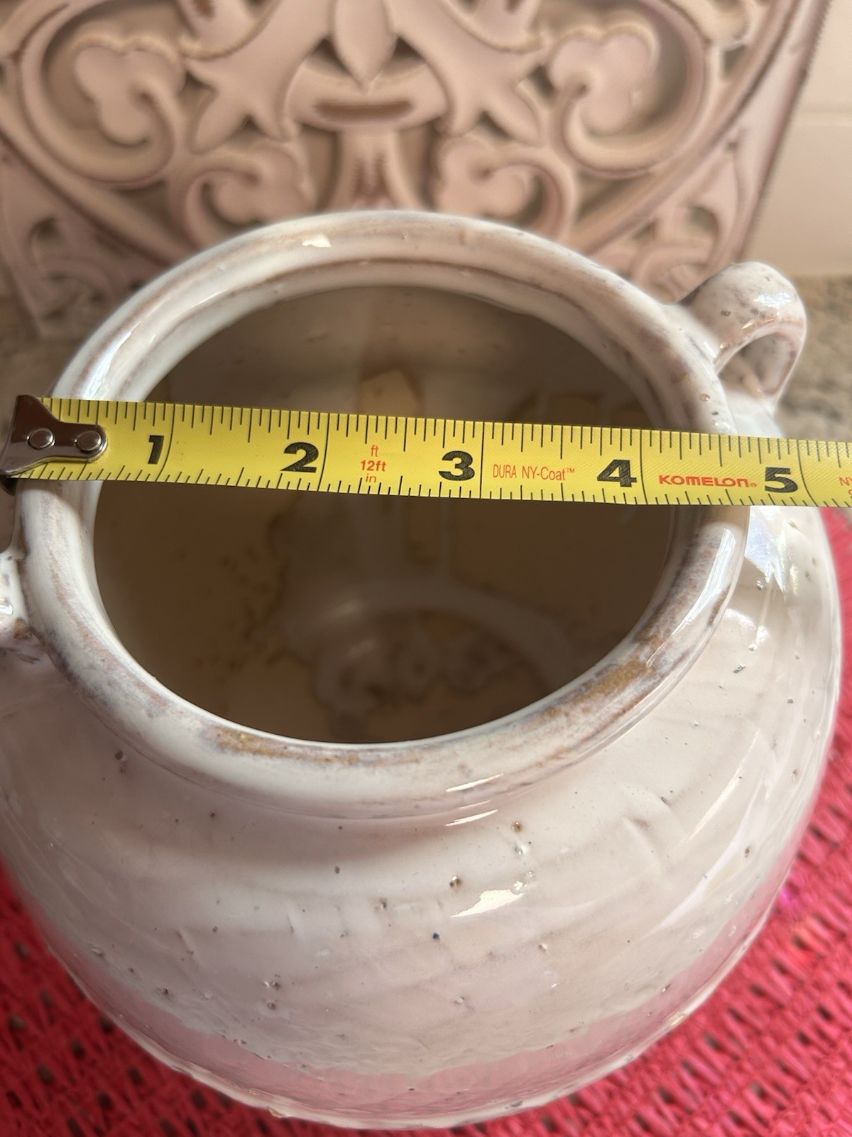 Glazed Ceramic Planter, Beautiful Speckled accent Cream color gallery