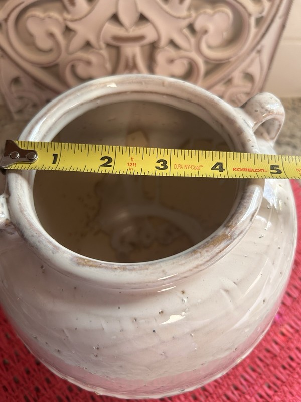 Glazed Ceramic Planter, Beautiful Speckled accent Cream color gallery