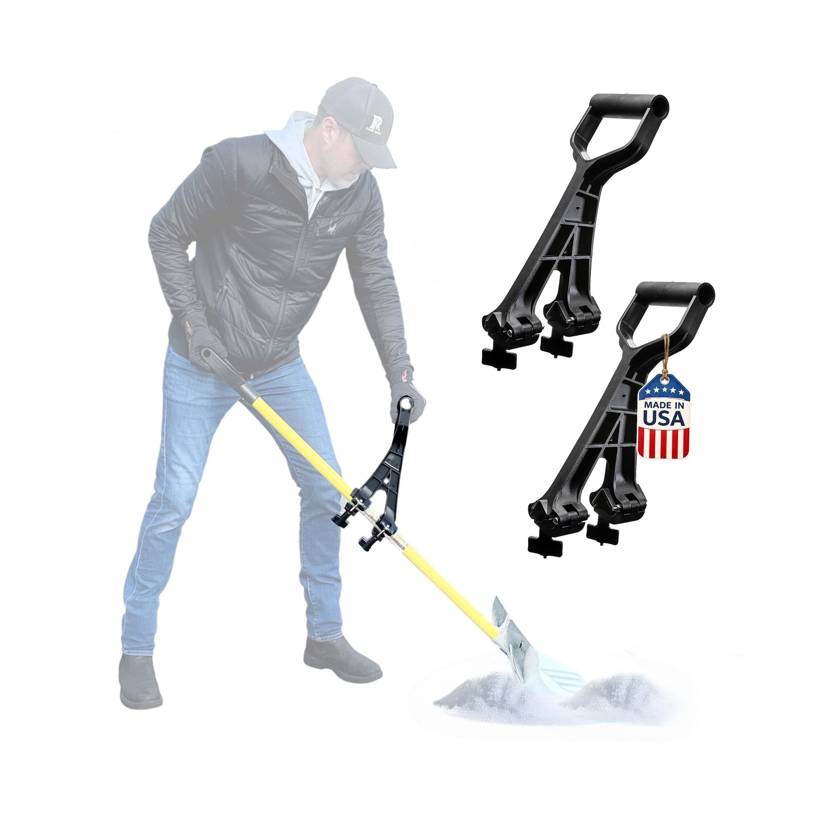 Universal Handle Attachment for Snow Shovel, Weedeater, String Trimmer, Rake ... gallery
