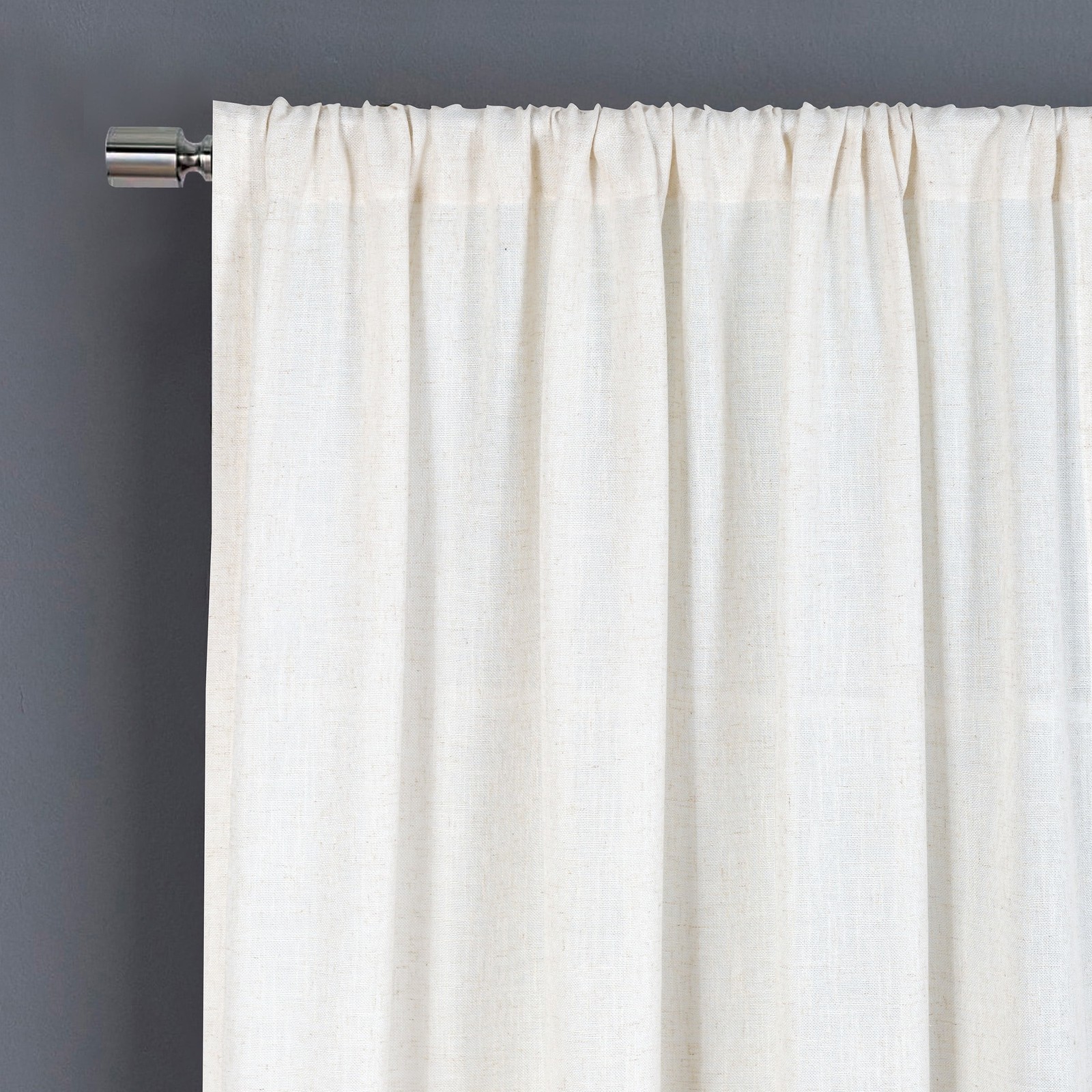 Linen Blend Light Filtering Curtain – Rod Pocket, Vanilla Dream, 50"x84",1 Panel gallery