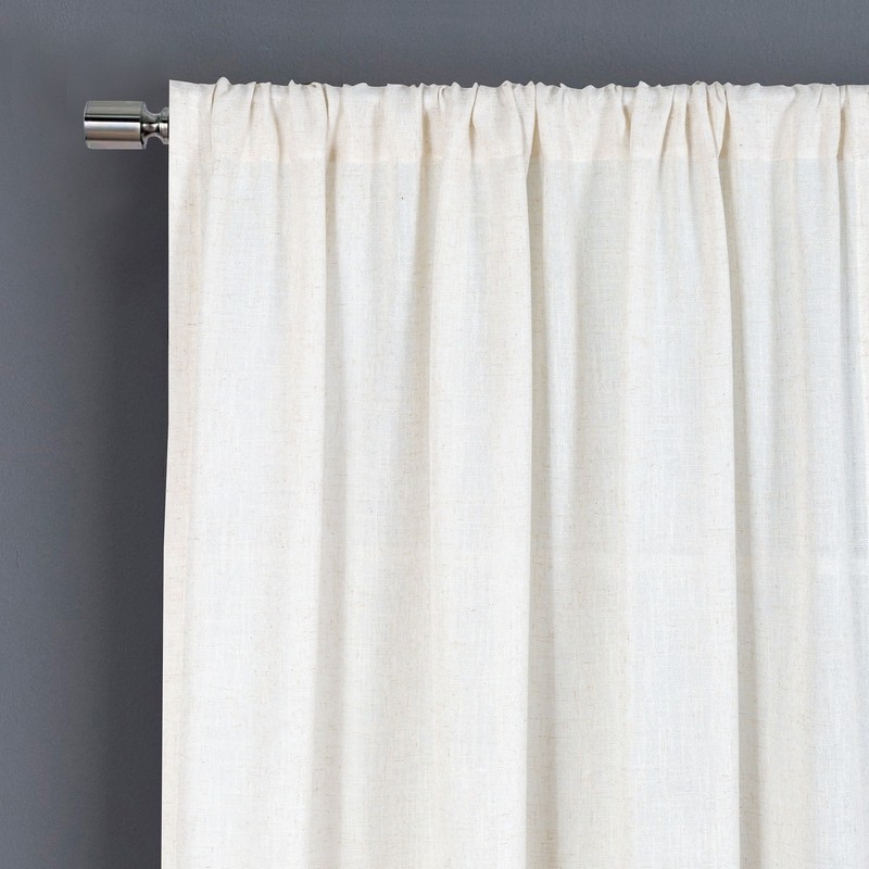 Linen Blend Light Filtering Curtain – Rod Pocket, Vanilla Dream, 50"x84",1 Panel gallery