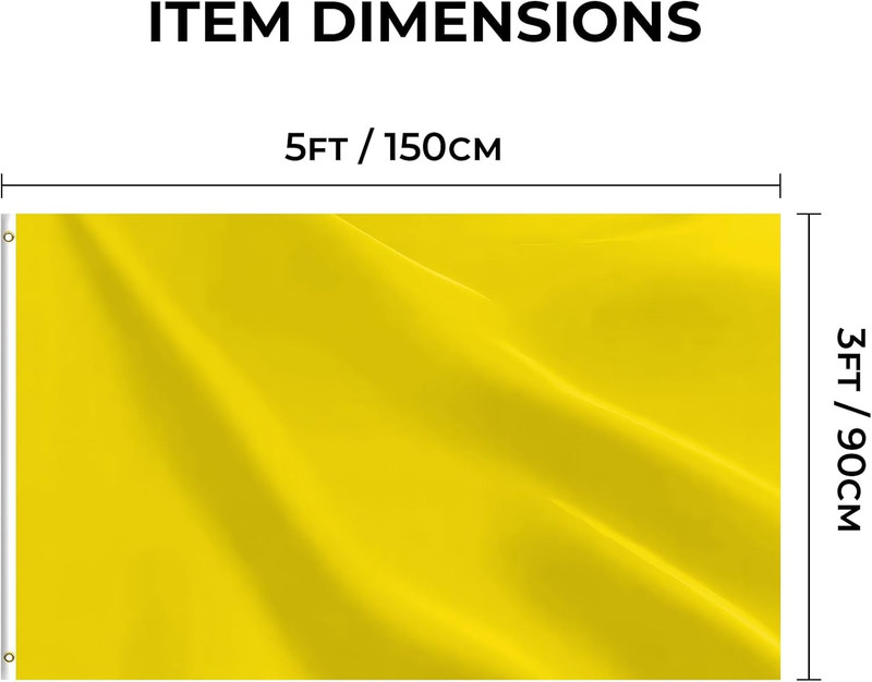 Yellow Flag 3X5 FT, Polyester Blank Flag with Canvas Header & Brass Grommets, Do gallery