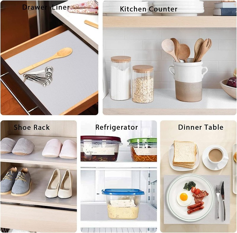 9 Pack Washable Waterproof Fridge Liners and Drawer Mats, Refrigerator Shelvi... gallery