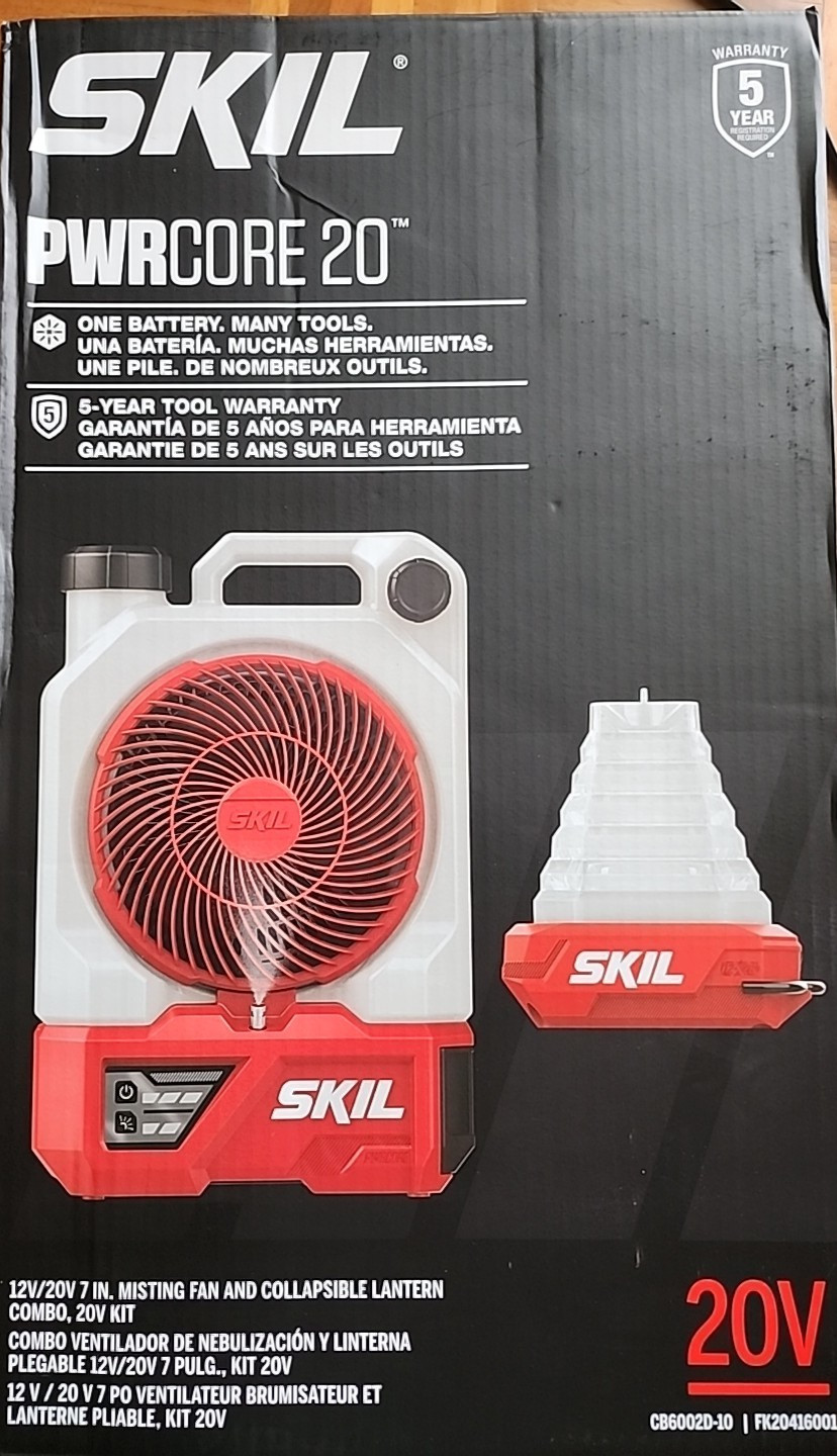 SKIL - 7" Misting Fan, Collapsible Lantern & 20v Battery Combo Kit - PWRCORE gallery