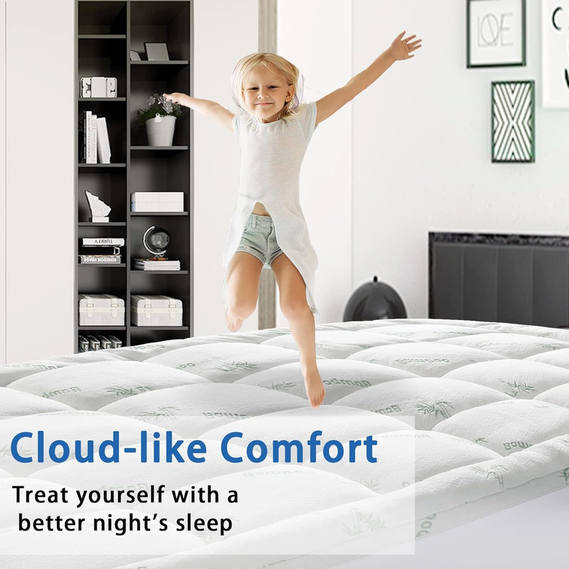 Mattress Topper Twin Size, Cooling Extra Thick Breathable Viscose Made from Bamb gallery