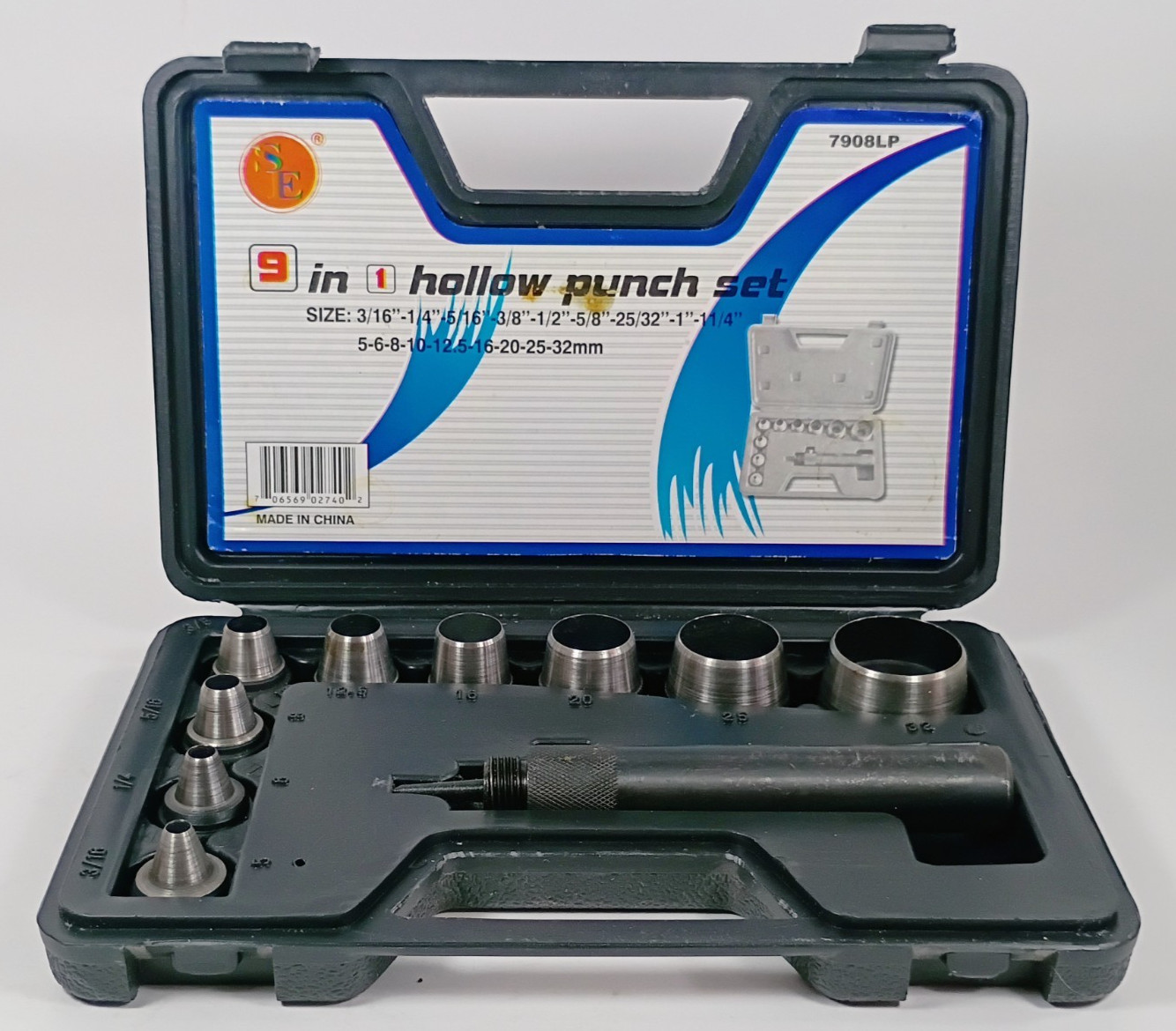 9 in 1 Precision Hollow Punch Tool Set. 10 Piece with Corrosion-Resistant Blades gallery