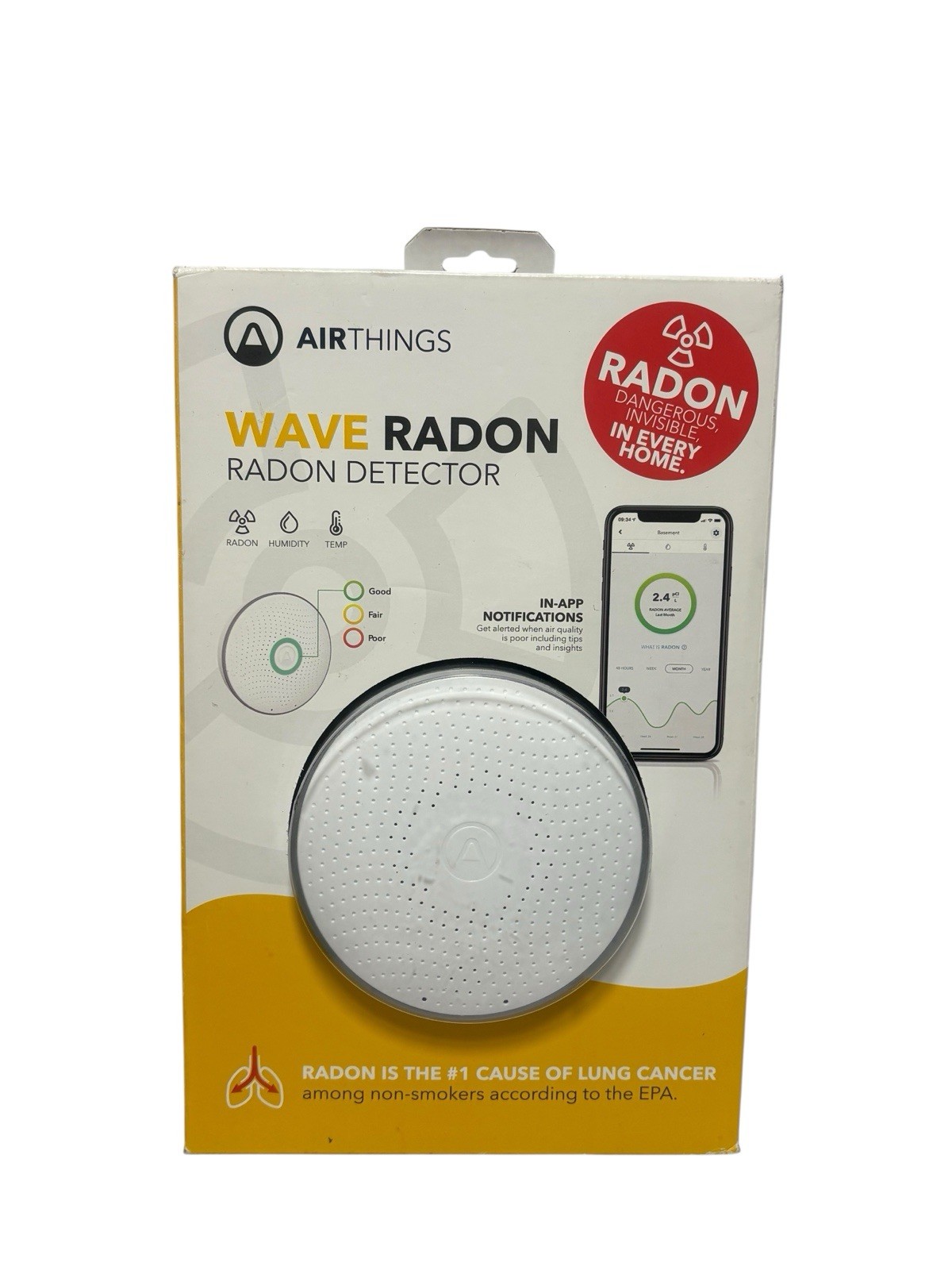 Airthings Wave Radon 2951 Radon Detector Humidity & Temperature Monitoring gallery