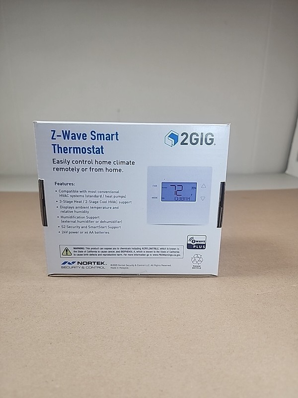 2gig Z-Wave 700 Smart Programmable Thermostat 2GIG-STZ-1 New Sealed gallery