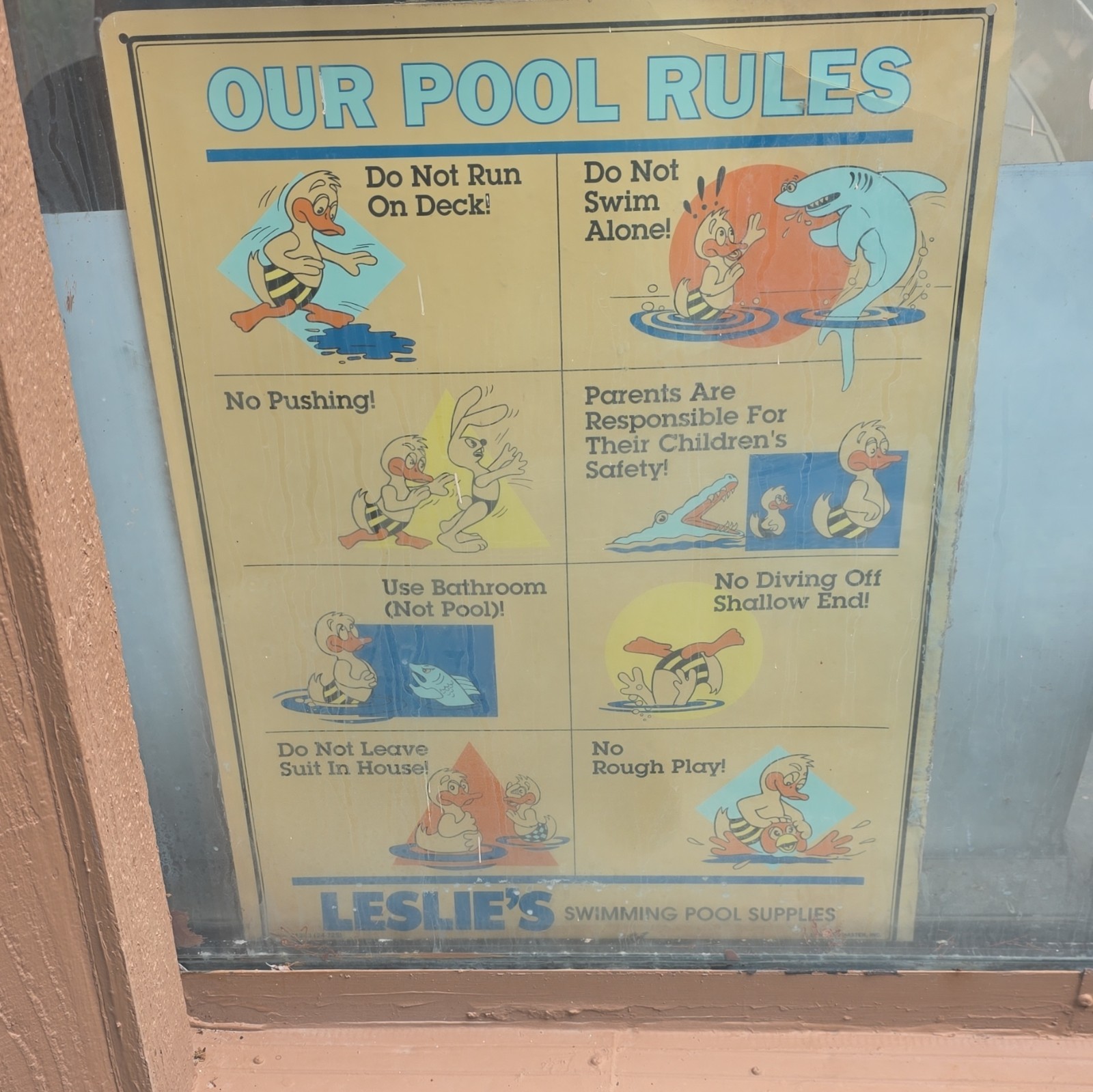 Leslie's Our Pool Rules Vintage/Retro Wall Mounted Sign Vertical Rectangle gallery