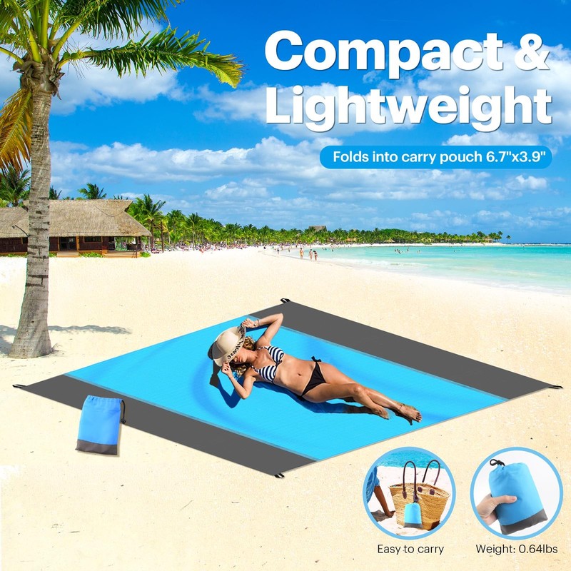 Beach Blanket Sandproof Oversized 79 ×83 Extra Large Beach Mat Portable Picnic gallery