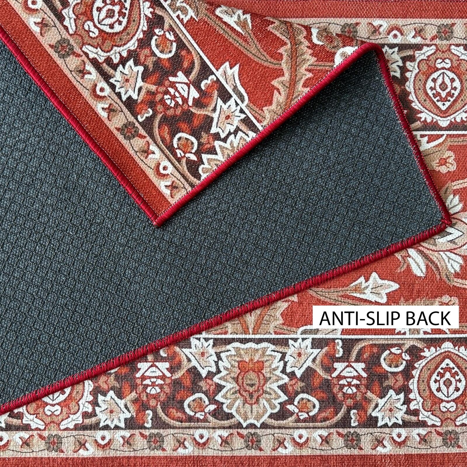 Custom Size Anti-Slip Mahal Red Runner Rugs (26 - 30 - 36 Inches Wide) gallery