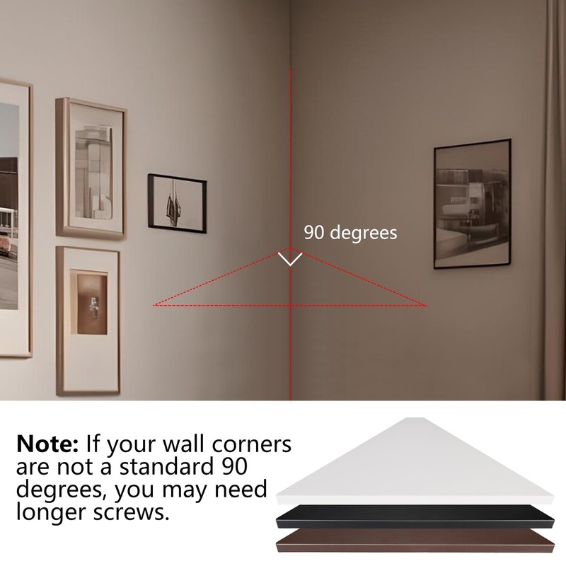 evron Corner Mounting Shelf,Easy to Install Wall Corner Shelf,Frosting Patter... gallery