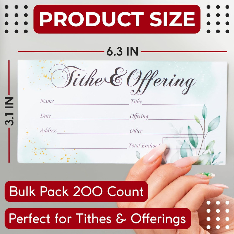 Church Offering Envelopes, 200 Count Cash and Tithing Envelopes Church for Donat gallery