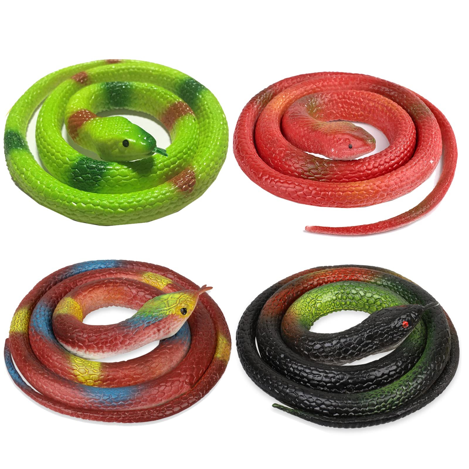 4pcs Realistic Rubber Snakes Fake Garden Props to Scare Birds Mice Squirrels gallery