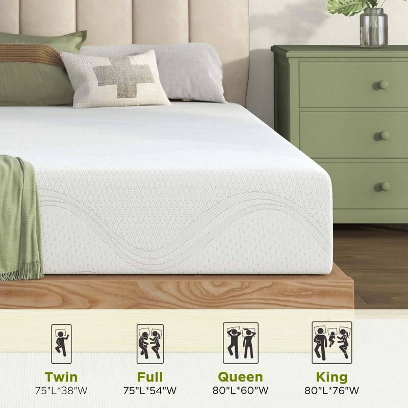 14Inch King Size Cooling Gel Memory Foam Mattress CertiPUR-US Certified White gallery