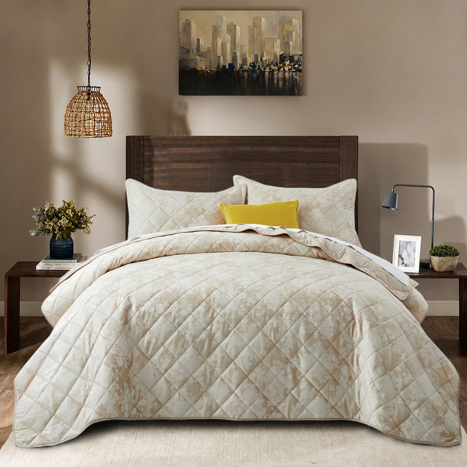 Velvet Bedspread Soft Reversible Lightweight Quilt Breathable Summer Coverlet gallery