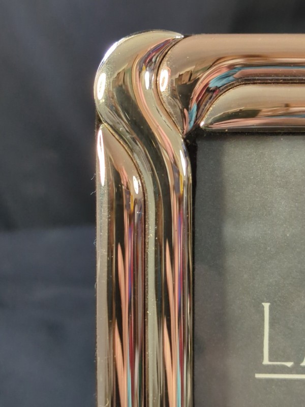Silverplated Gold Tint Solid Brass Frame Polished Lacquer 3.5"X5” Ornate Unique gallery