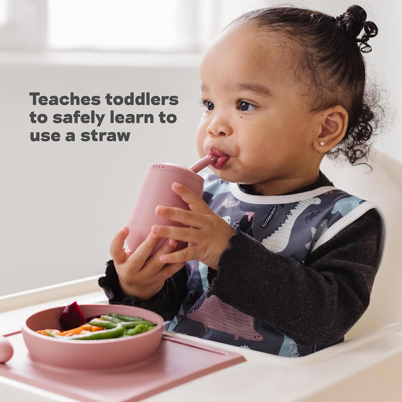 Mini Cup + Straw Training System (Sage) - 9 Months+ - 100% Silicone Training Cup gallery
