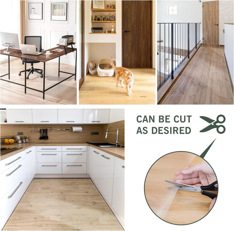 Clear Waterproof Plastic Floor Mat 5' x 7' - Non-Slip & Pet Friendly gallery