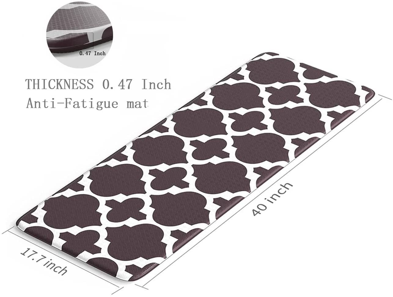 Brown Kitchen Floor Mat Cushioned Anti Fatigue Non Slip Waterproof Easy to Clean gallery