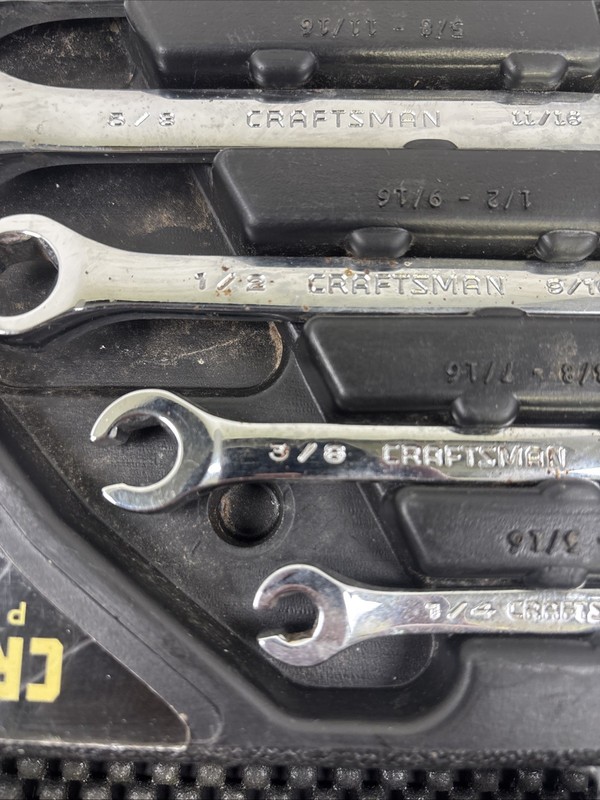 Craftsman 42012, 5pc Polished Flare Nut Wrench Set, SAE, 1/4 - 7/8, USA gallery