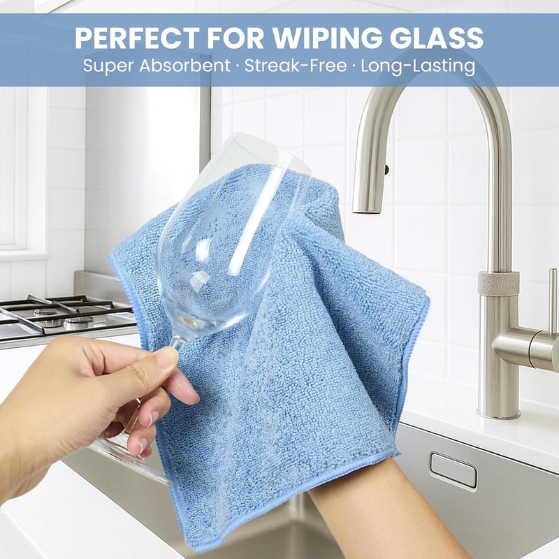 12 Pack Microfiber Cleaning Cloths 11.8x11.8 Reusable Towels Multi Color gallery