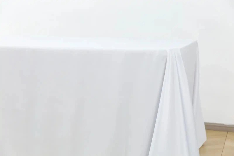 5-Pack White Polyester Rectangle Tablecloth 190gsm 90" x 132" by Chivari gallery