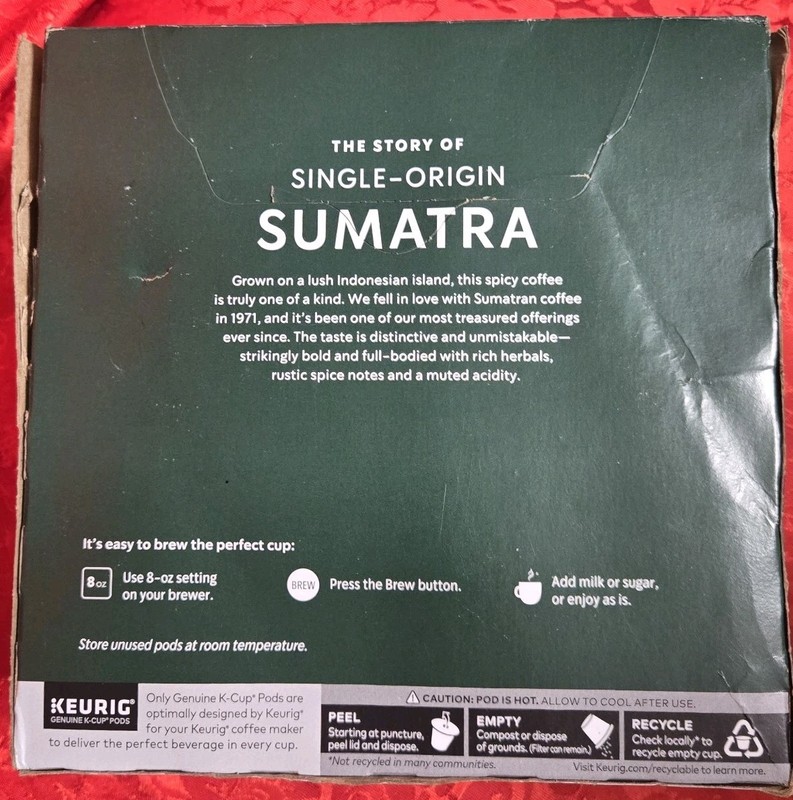 Keurig Starbucks Sumatra Single-Origin Dark Roast 32 K-Cup Coffee Pods BB7/11/26 gallery